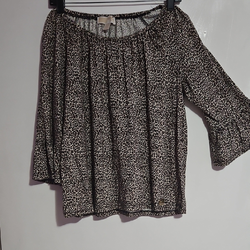 MICHAEL Michael Kors Black and White Leopard Blouse